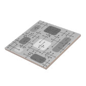 1950年代エームズエラアートクロスヘアグレー タイル (側面)