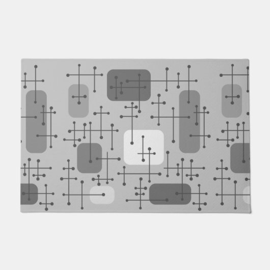 1950年代エームズエラアートクロスヘアグレー ドアマット (正面)