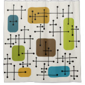 1950年代エームズエラアートクロスヘアスタイル シャワーカーテン (正面)