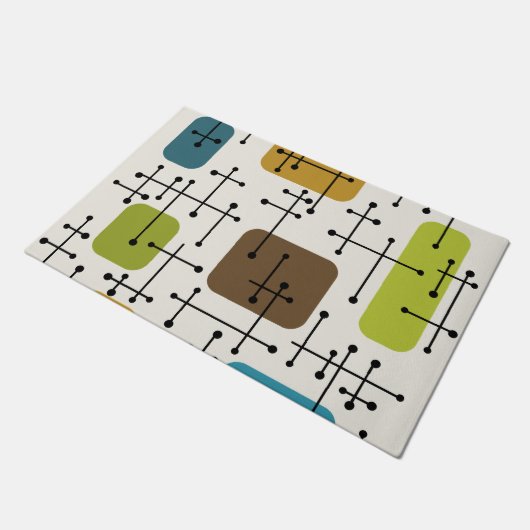 1950年代エームズエラアートクロスヘアスタイル ドアマット (アングル)