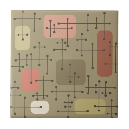 1950年代エームズエラアートクロスヘアボタニカル タイル (正面)