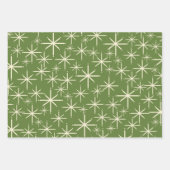 1950年代クリスマスパターンレトロレッドグリーンクリーム ラッピングペーパーシート (正面2)