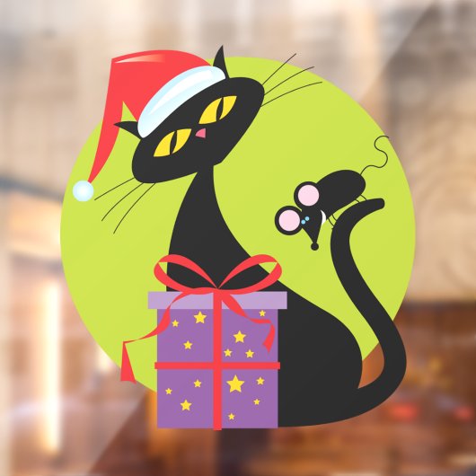 1950年代クリスマスブラックキャットブラックマウス ウィンドウサイン (シート2)