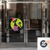 1950年代クリスマスブラックキャットブラックマウス ウィンドウサイン (オフィスドア)