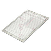 1950年代グレーとワインレトロミッドセンチュリーパターン ノートパッド (アングル)