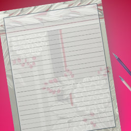 1950年代グレーとワインレトロミッドセンチュリーパターン ノートパッド