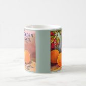 1950年代ゴールデンゲートブランドオレンジ色のクラートラベルプリント コーヒーマグカップ (中央)