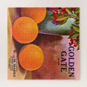 1950年代ゴールデンゲートブランドオレンジ色のクレートラベル ジグソーパズル (横)