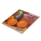 1950年代ゴールデンゲートブランドオレンジ色のクレートラベル タイル (側面)