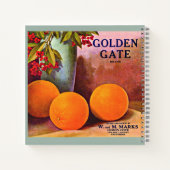 1950年代ゴールデンゲートブランドオレンジ色のクレートラベル ノートブック (裏面)