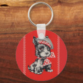 1950年代スコットランド犬の赤 キーホルダー (正面)