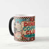 1950年代スタイルのダイナーコーヒークラブマグカップ モーフィングマグカップ (正面左)