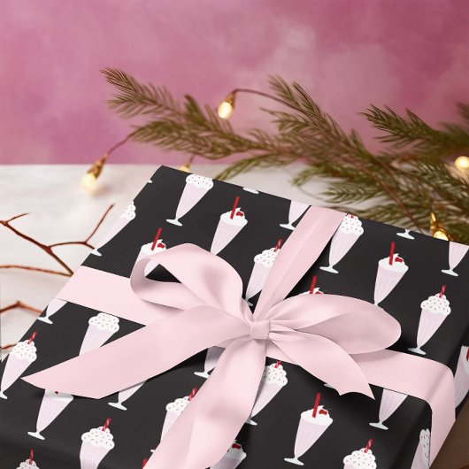 1950年代ダイナーミルクシェイクパターン ラッピングペーパー