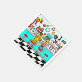 1950年代ダイナー | Couple Holding Hands スタンダードカクテルナプキン (角)