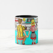 1950年代ダイナー | Couple Holding Hands マグカップ (中央)