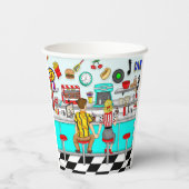 1950年代ダイナー | Couple Holding Hands 紙コップ (裏面)