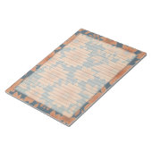 1950年代ダスティブルーオレンジレトロミッドセンチュリーフローラ ノートパッド (アングル)