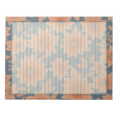 1950年代ダスティブルーオレンジレトロミッドセンチュリーフローラ ノートパッド (正面)