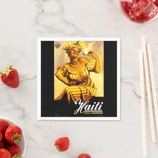 1950年代ハイチ・コーヒー株式会社とプリント スタンダードカクテルナプキン (インサイチュ)
