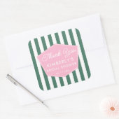 1950年代バケーションピンクとグリーンのブライダルシャワーのお願い スクエアシール (封筒)