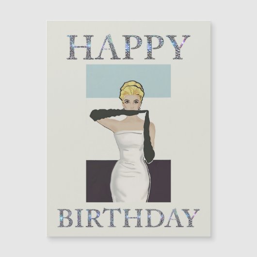 1950年代ビンテージ女性イブニンググローブ お誕生日おめでとう (正面)