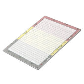 1950年代ピンクイエローグレーレトロミッドセンチュリーパターン ノートパッド (アングル)