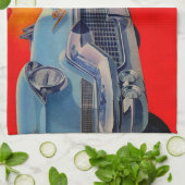 1950年代ブルーキャデラックグリル キッチンタオル (折り畳み)