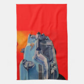 1950年代ブルーキャデラックグリル キッチンタオル (縦)