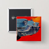 1950年代ブルーキャデラックグリル 缶バッジ (正面&裏面)