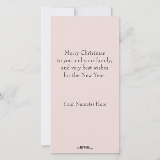 1950年代ポインセチアとプードルレディのクリスマスカスタムクリスマス シーズンカード (裏面)