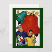 1950年代ママと娘のクリスマスショッピング シーズンポストカード (正面/裏面)