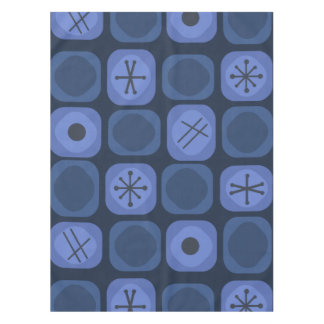 1950年代モダンアートソフトキューブネイビーブルー テーブルクロス