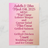 1950年代モルトショップカラーズ結婚ズ メニュー (正面)