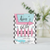 1950年代レトロな誕生日パーティー（どんな年齢でも） ポストカード (スタンド正面)