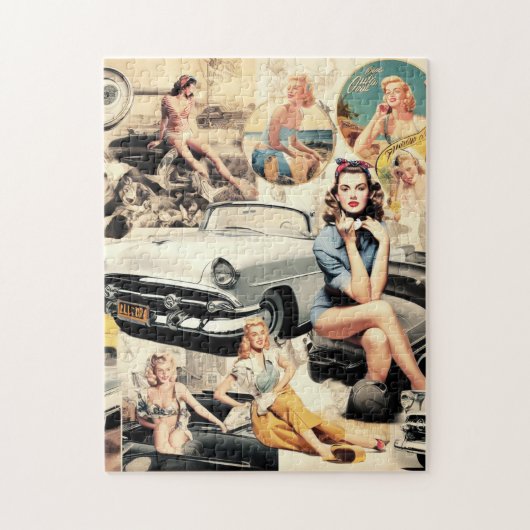 1950年代レトロガールズコラージュ ジグソーパズル (縦)