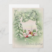 1950年代レトロクリスマスタウンベル シーズンカード (正面/裏面)