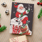 1950年代レトロサンタon屋上ヴィンテージクリスマス シーズンカード