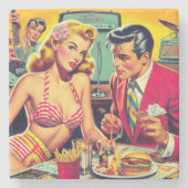 1950年代レトロスタイルのクールプ ストーンコースター (正面)