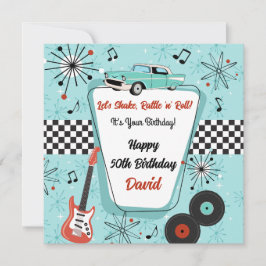 1950年代レトロダイナーの誕生日 カード