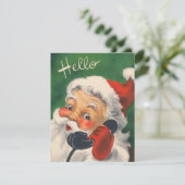 1950年代レトロヴィンテージクリスマスサンタオンフォン シーズンカード (スタンド正面)