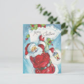1950年代レトロヴィンテージクリスマスサンタ シーズンカード (スタンド正面)