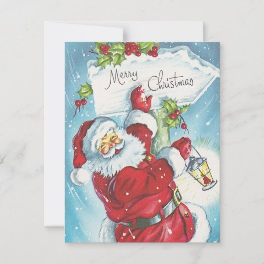 1950年代レトロヴィンテージクリスマスサンタ シーズンカード (正面)