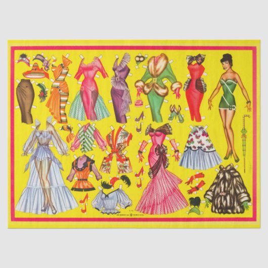 1950年代レトロ紙人形ファッションコレクション 薄葉紙 (正面)