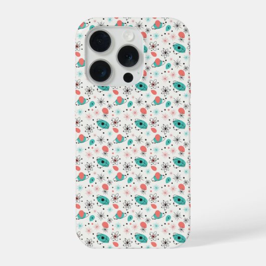 1950年代レトロ アトミックスターバースト&周回原子 iPhoneケース (裏面)