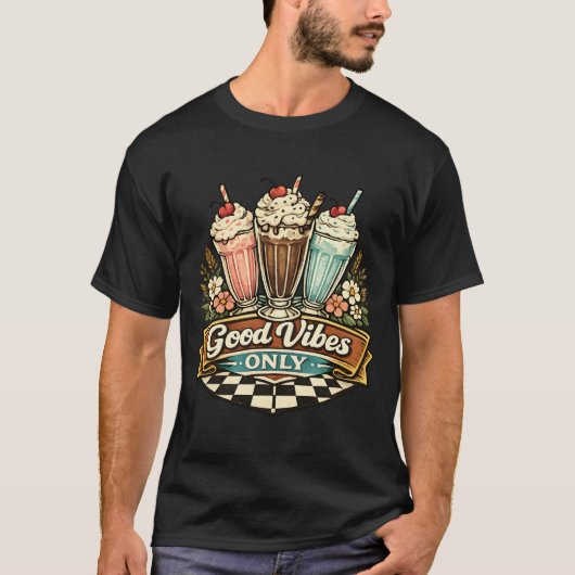 1950年代レトロ・ビンテージ グッドバイブス Tシャツ (正面)
