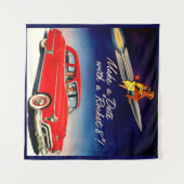 1950年代ロケット8でデート タペストリー (正面(横))