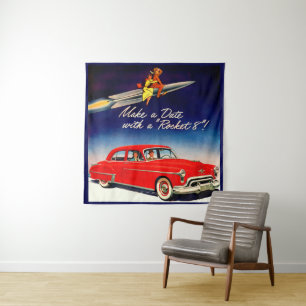 1950年代ロケット8でデート タペストリー