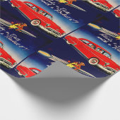 1950年代ロケット8でデート ラッピングペーパー (角)