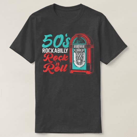 1950年代ロックアンドロールロックミュージックロカビリー Tシャツ (デザイン正面)