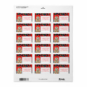 1950年代ロックンロール誕生日パーティー住所 シール (フルシート)